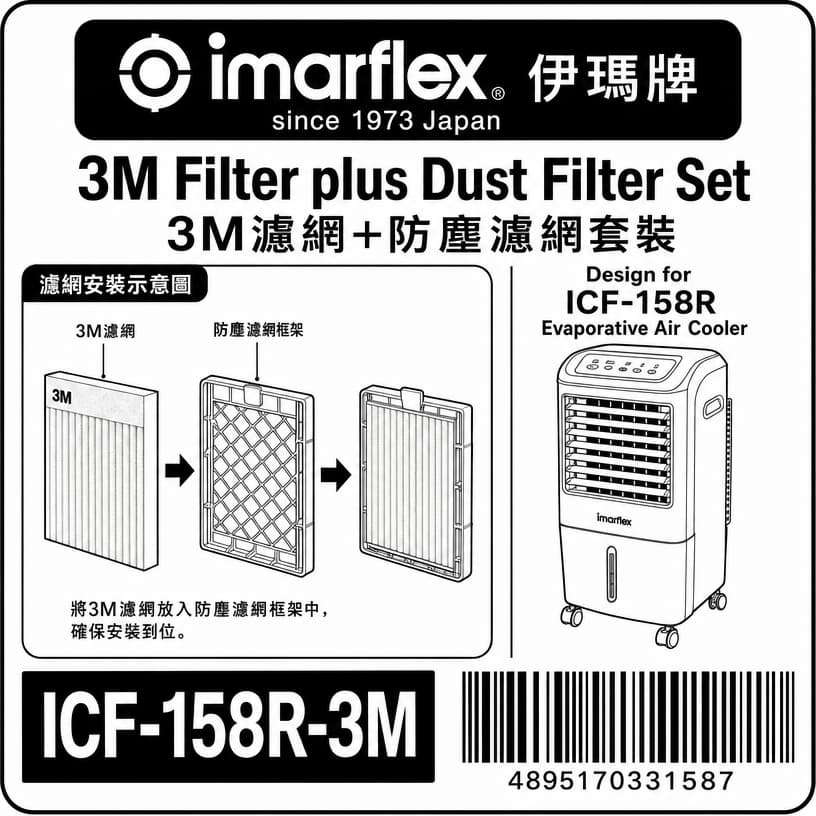 "伊瑪牌" ICF-158R用3M過濾網及濾網組件